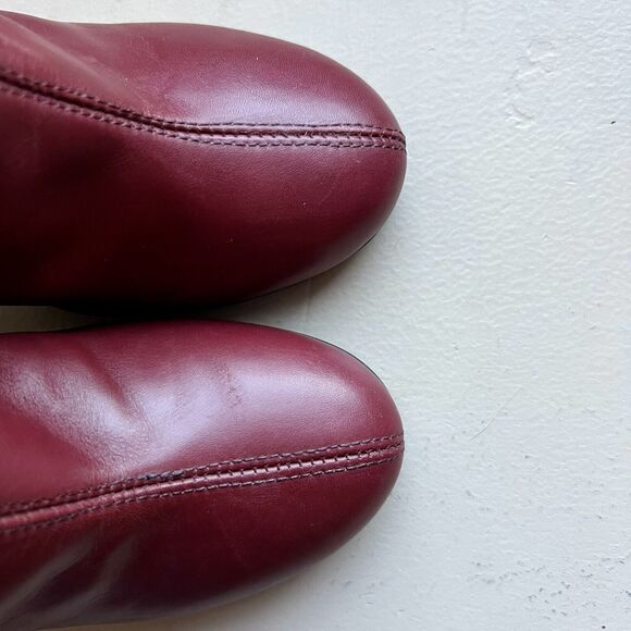 Tibi Red Leather Slip On Heeled Fashion Ankle Boots Booties Women’s EU 36.5 US 6 - Picture 10 of 16